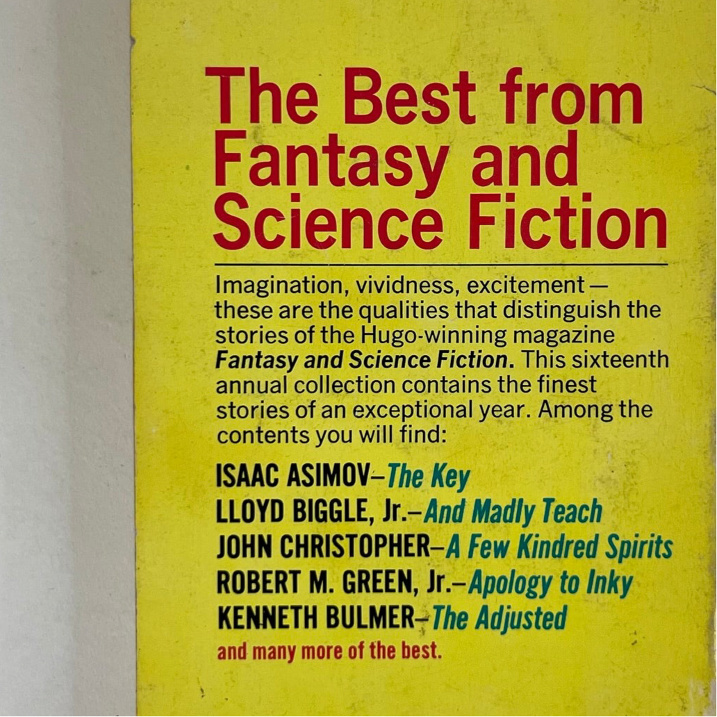 1967 The Best from Fantasy and Science Fiction (16th series)