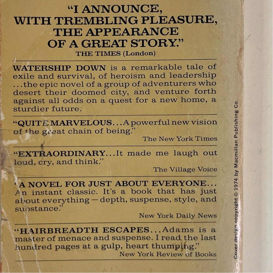 1975 Watership Down by Richard Adams