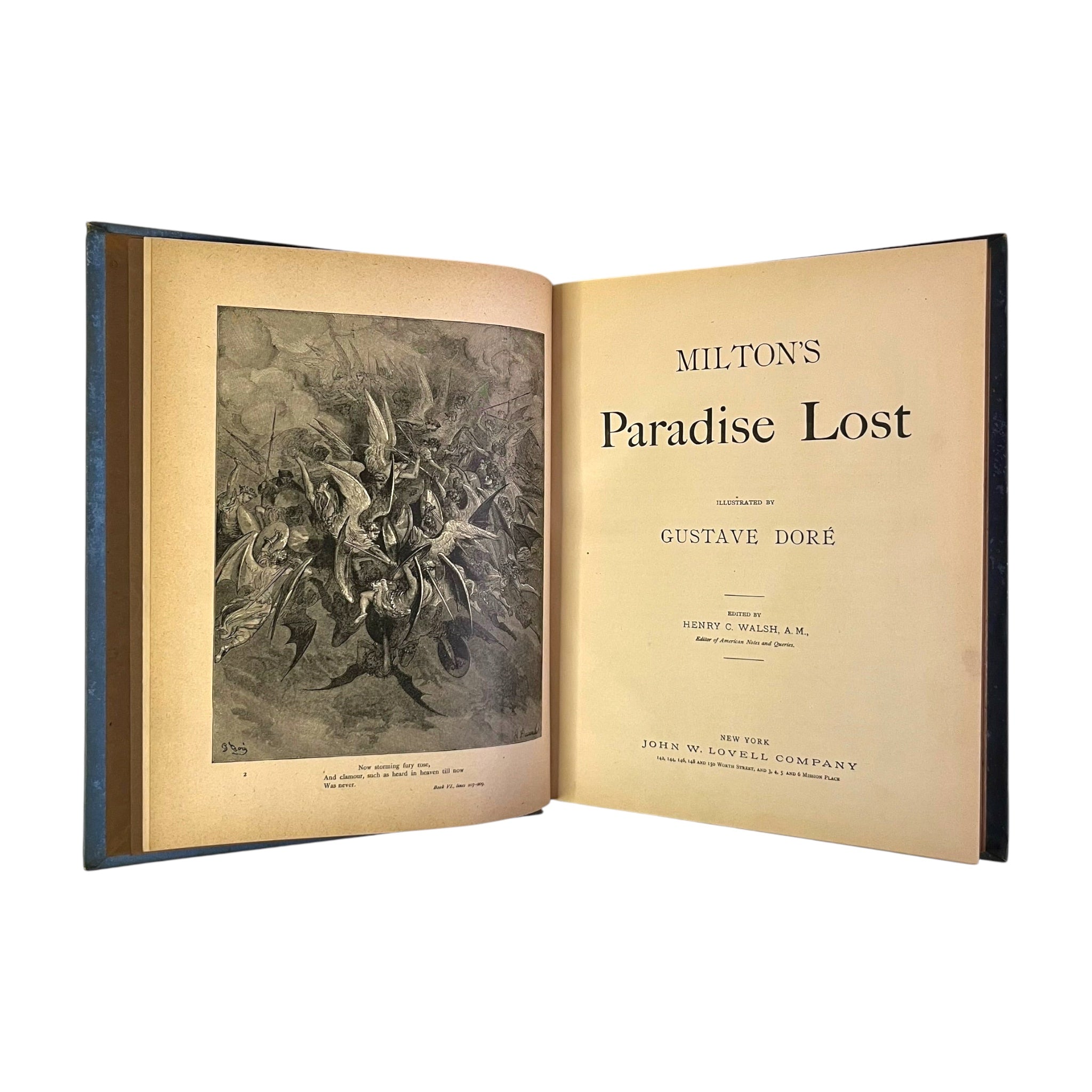 1884 Milton's Paradise Lost Illustrated by Gustave Doré John Lovell Binding