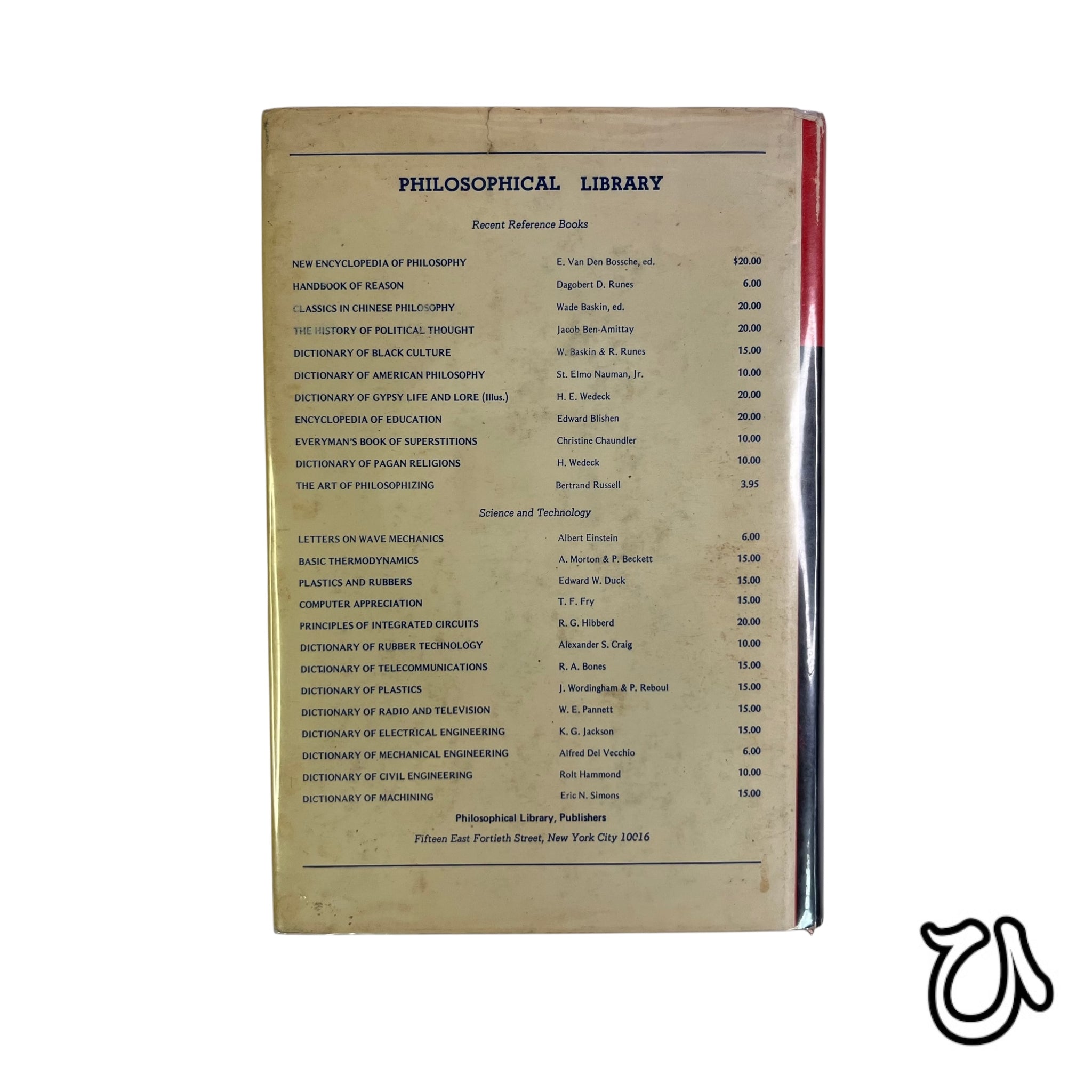 1962 A Dictionary Of Symbols by J.E. Cirlot