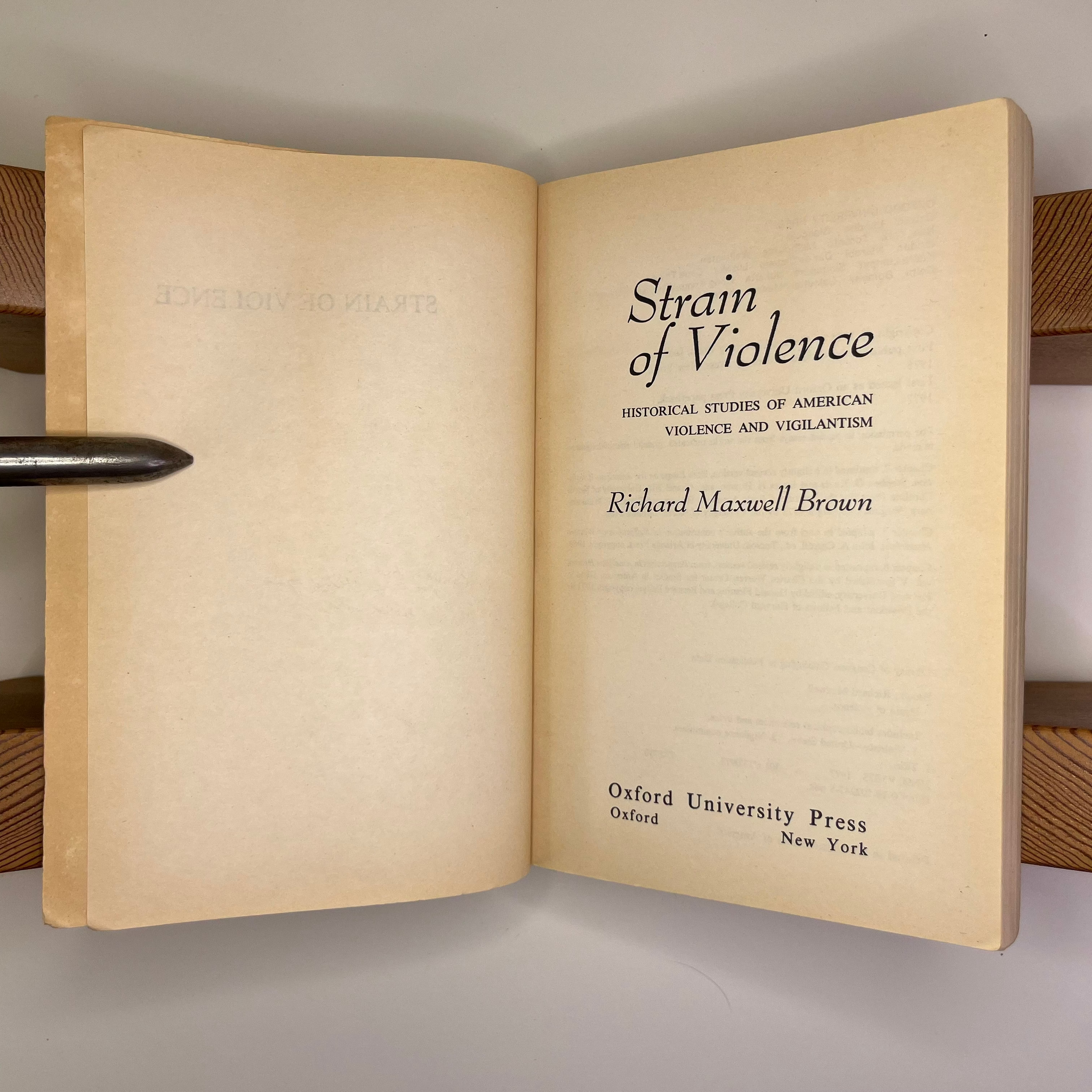 1977 Strain of Violence by Richard Maxwell Brown
