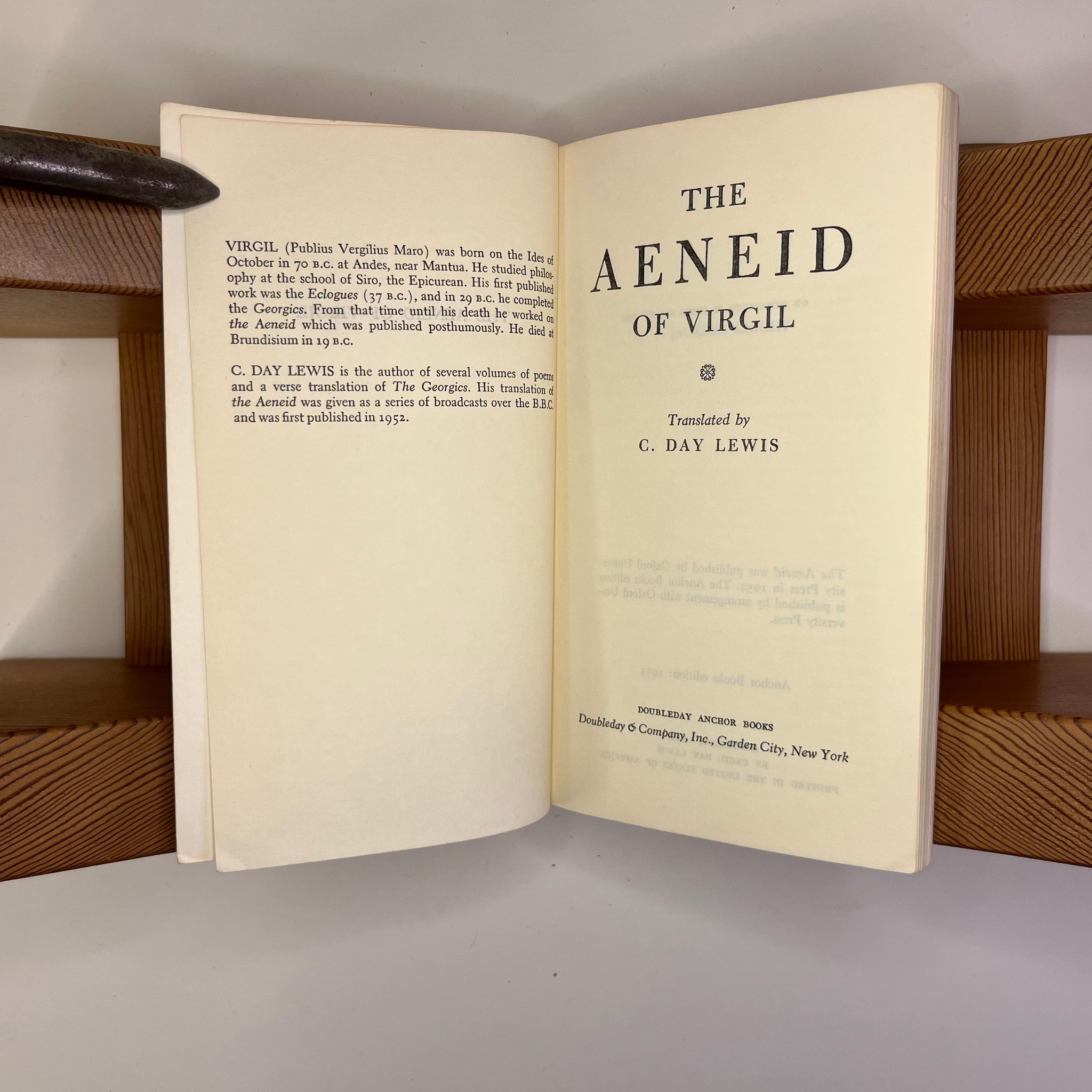 The Aeneid Of Virgil translated by C. Day Lewis