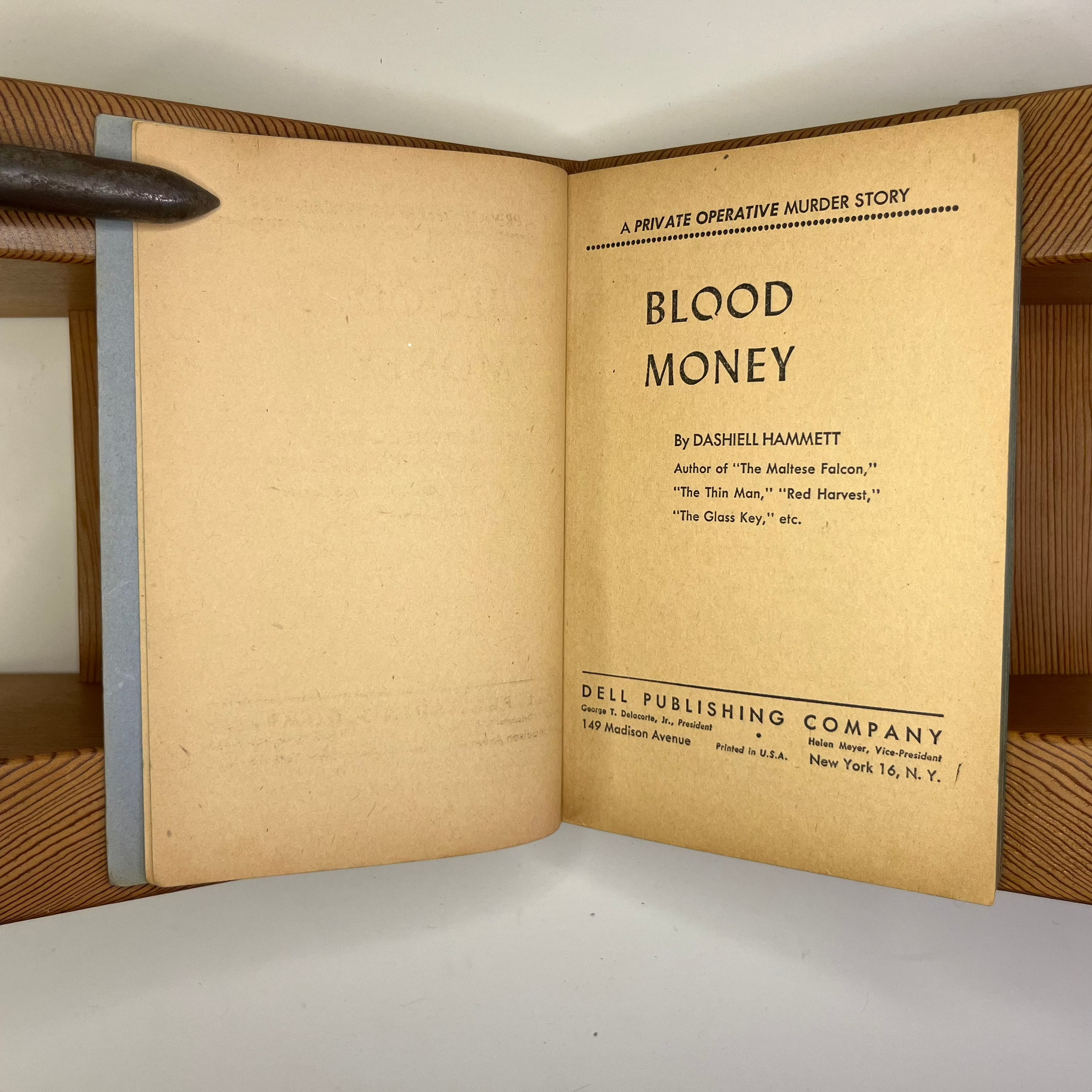 1937 Blood Money by Dashiell Hammett
