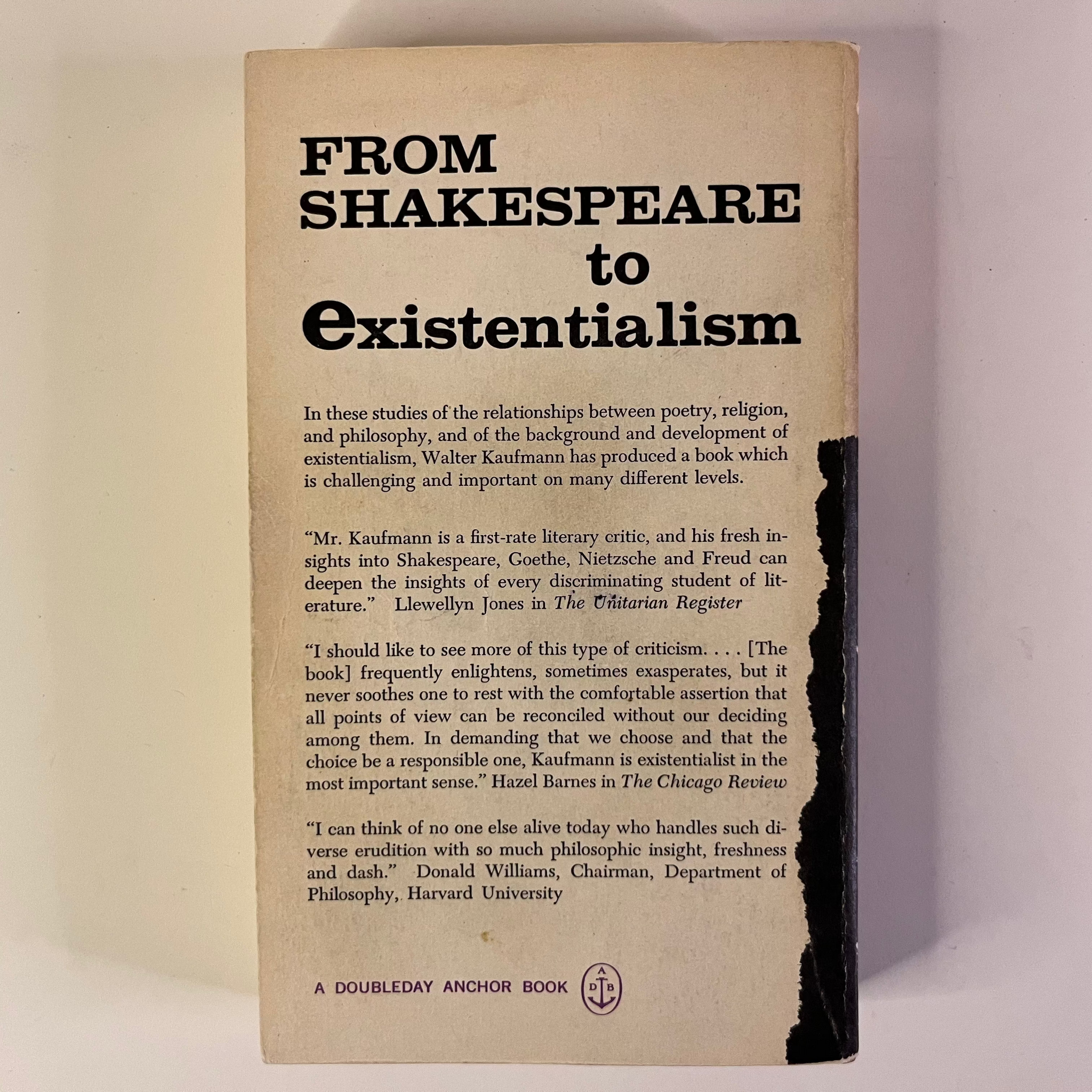 From Shakespeare to Existentialism by Walter Kaufman