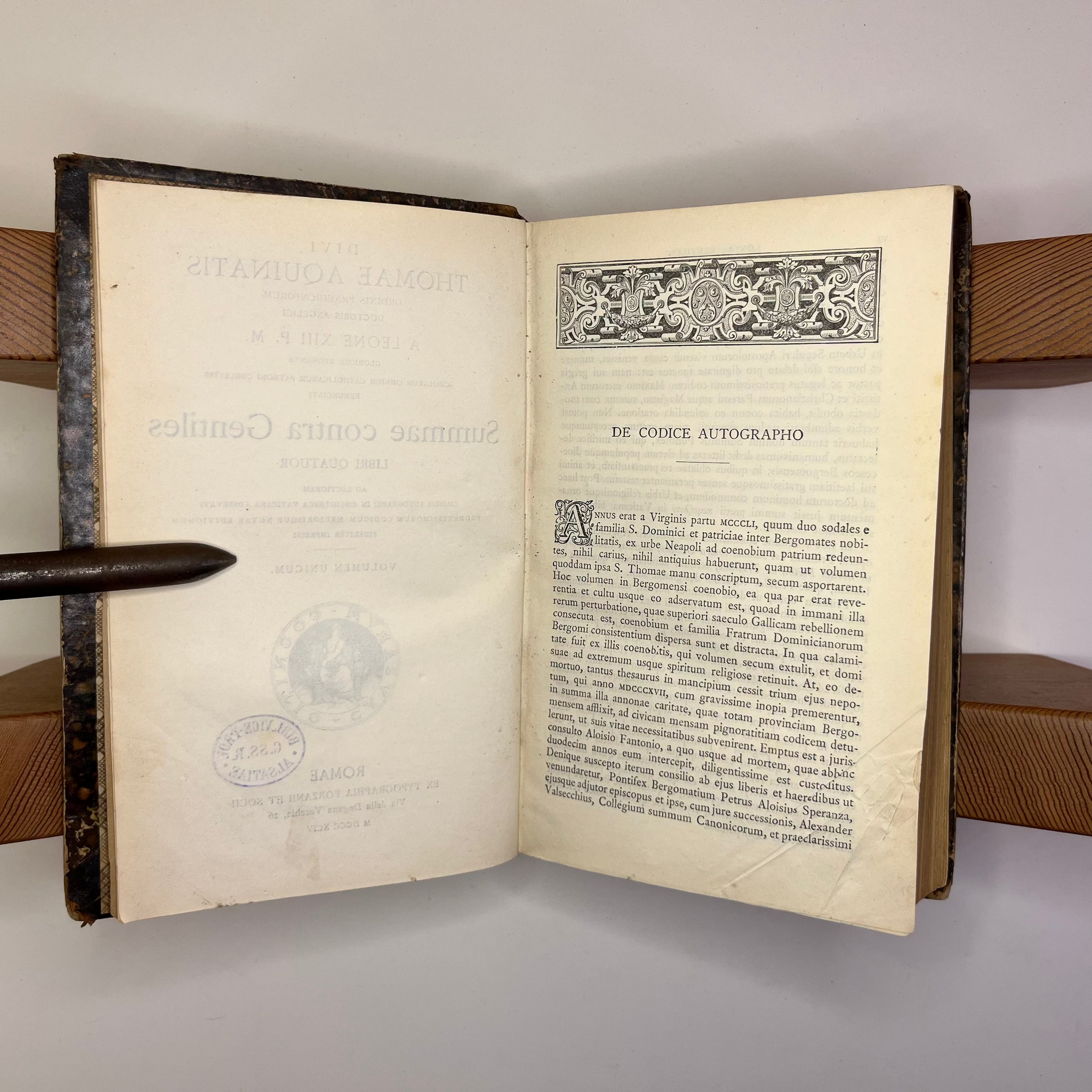 1894 Summa Contra Gentiles by St. Thomas Aquinas