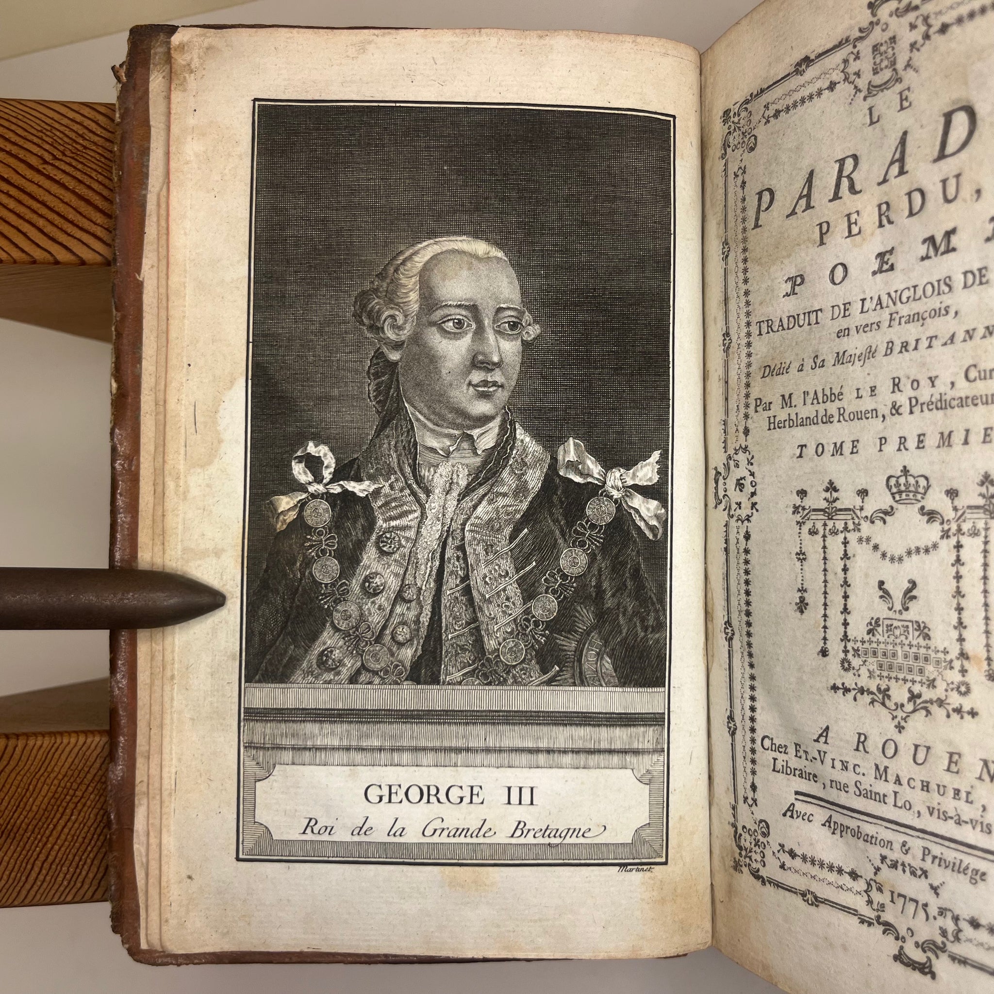 1775 French Paradise Lost Book III translated by Abbot Le Roy
