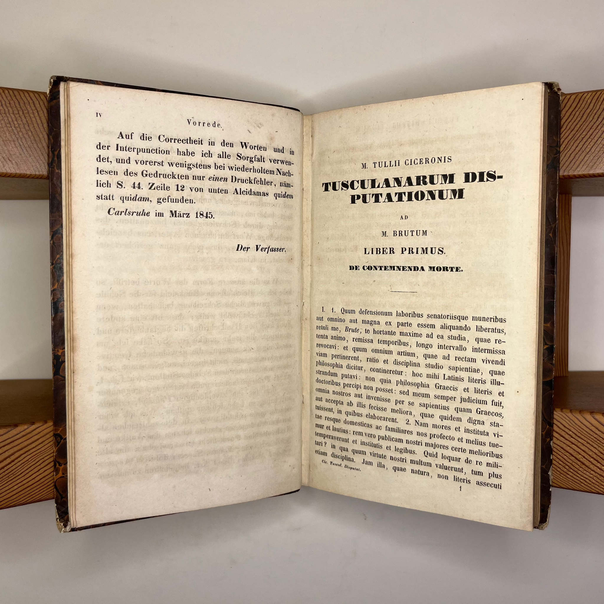 1845 Tusculanarum Disputationum by Marcus Tullius Cicero