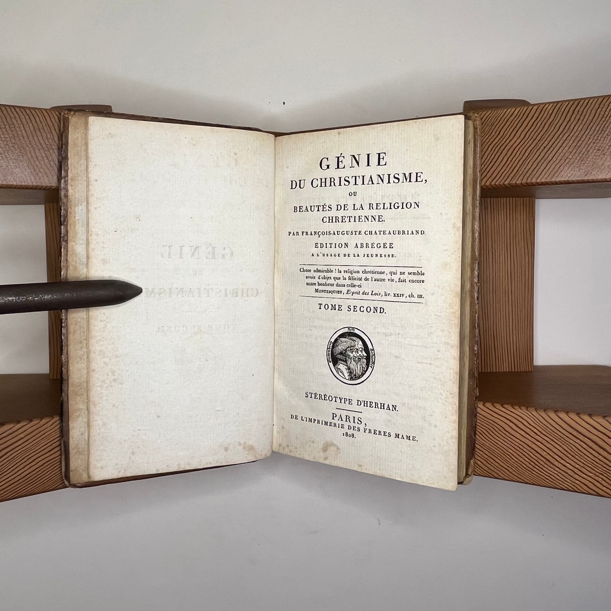1808 The Genius Of Christianity Tomes I & II by François-Auguste Chateaubriand