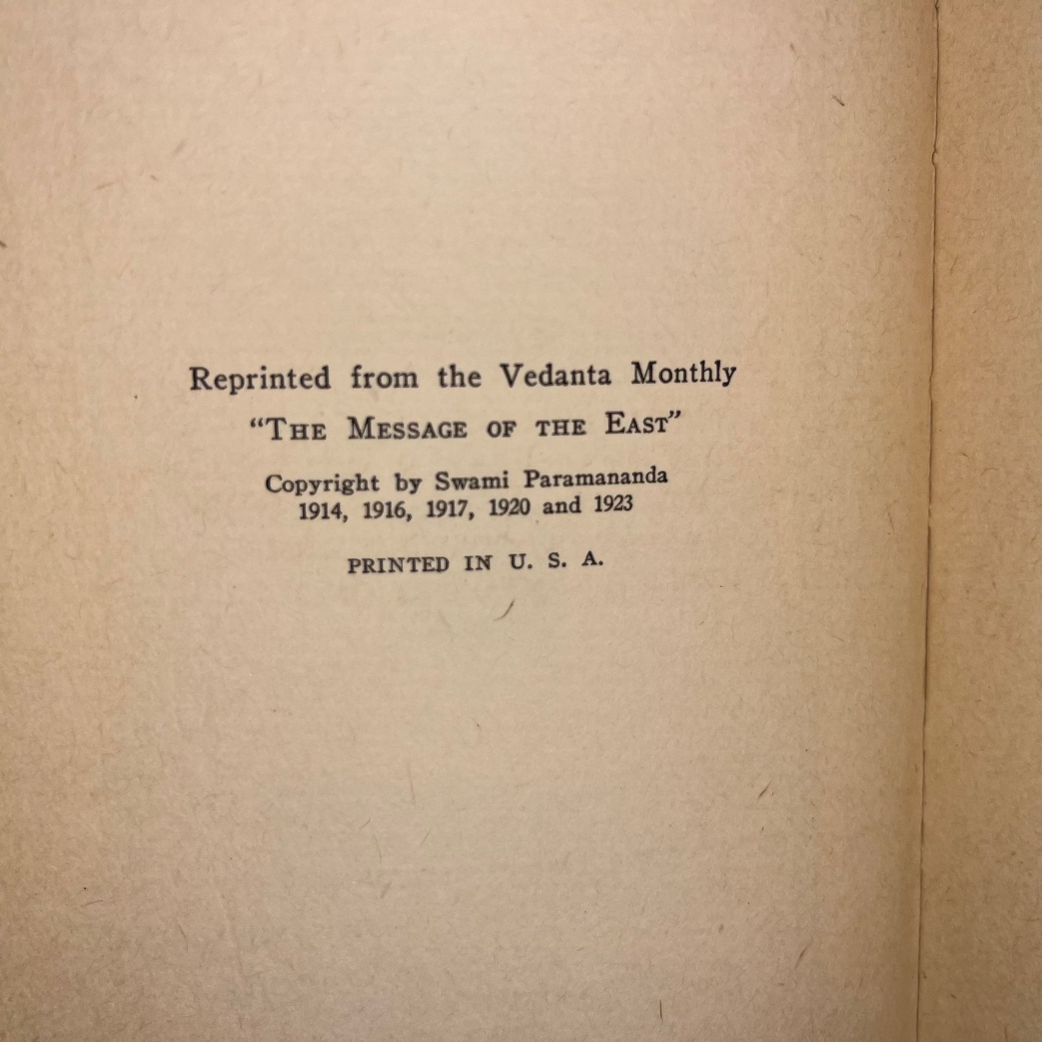 1923 Spiritual Healing by Swami Paramananda