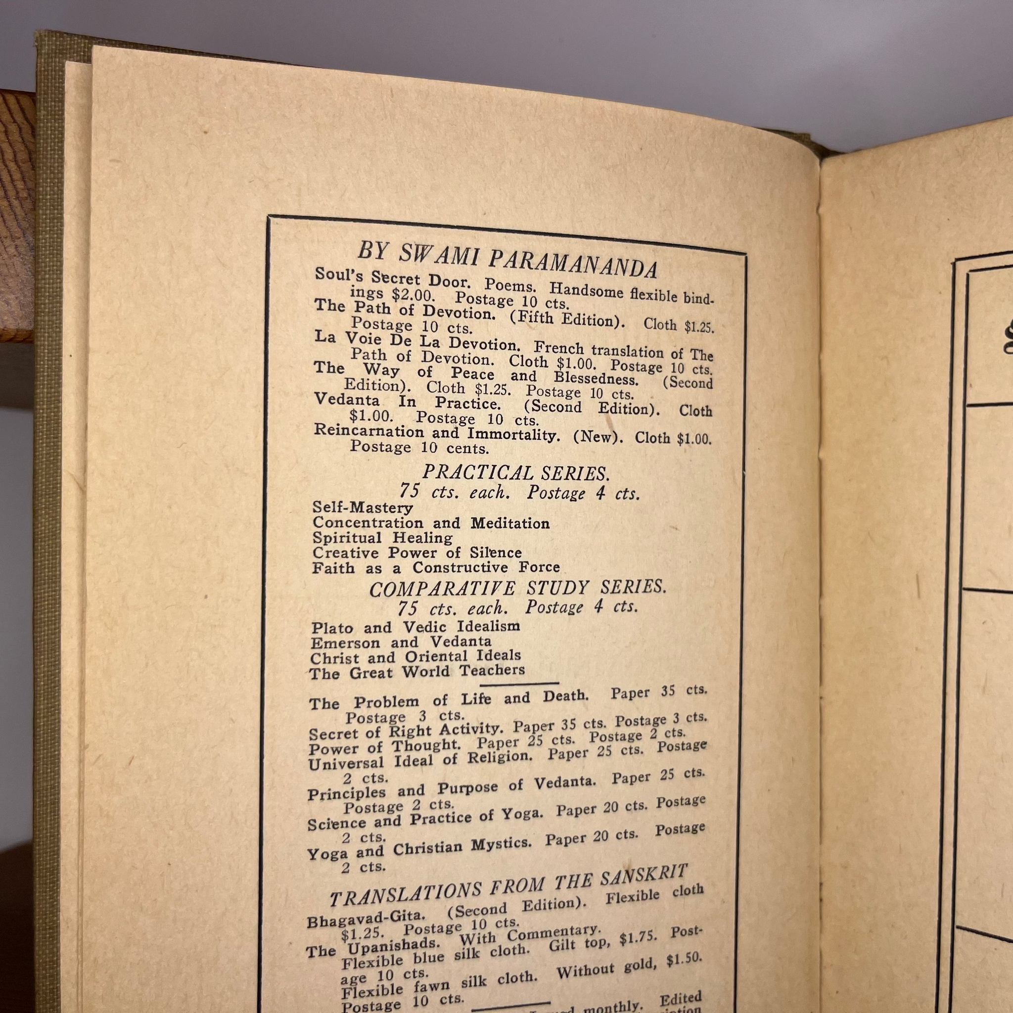 1923 Spiritual Healing by Swami Paramananda