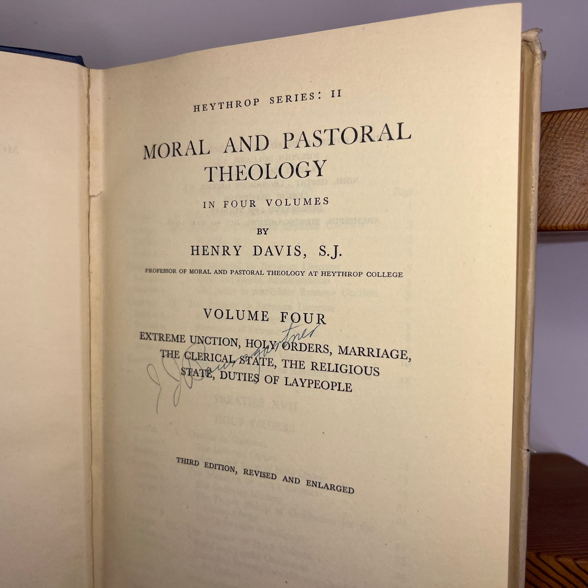 1938 Moral And Pastoral Theology Vol IV by Henry Davis S.J.