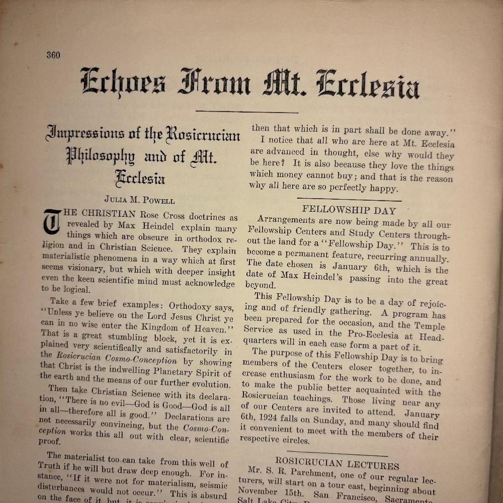 1923 Rosicrucian Order Magazine Of Mystic Light: Rays From The Rose Cross