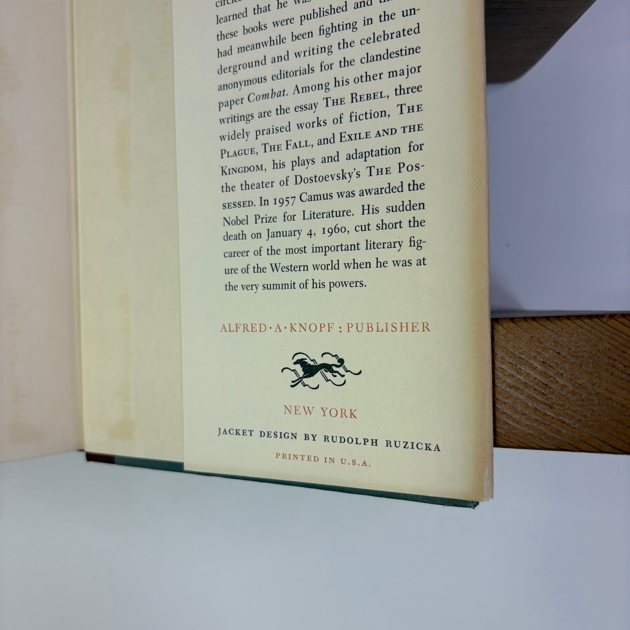 1961 Resistance Rebellion and Death by Albert Camus