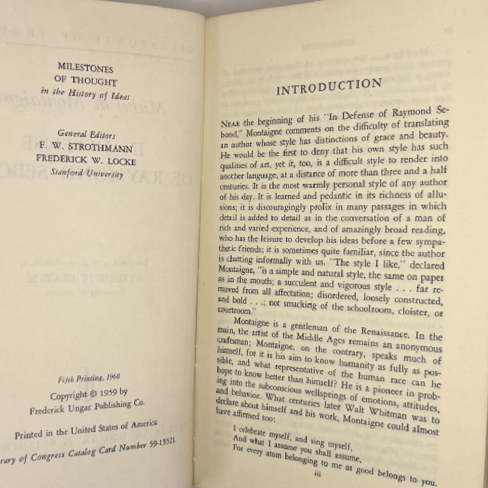 In Defense of Raymond Second by Michel de Montaigne