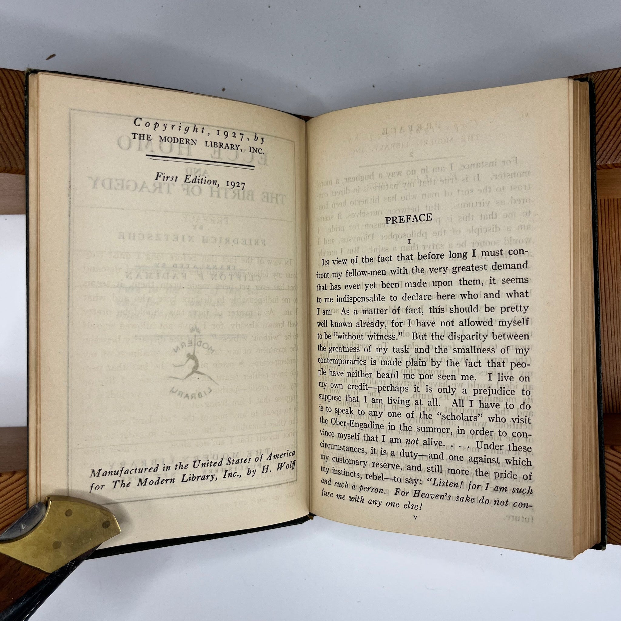 1927 Ecce Homo and The Birth of Tragedy By Fredrich Nietzsche 1stED Modern Library