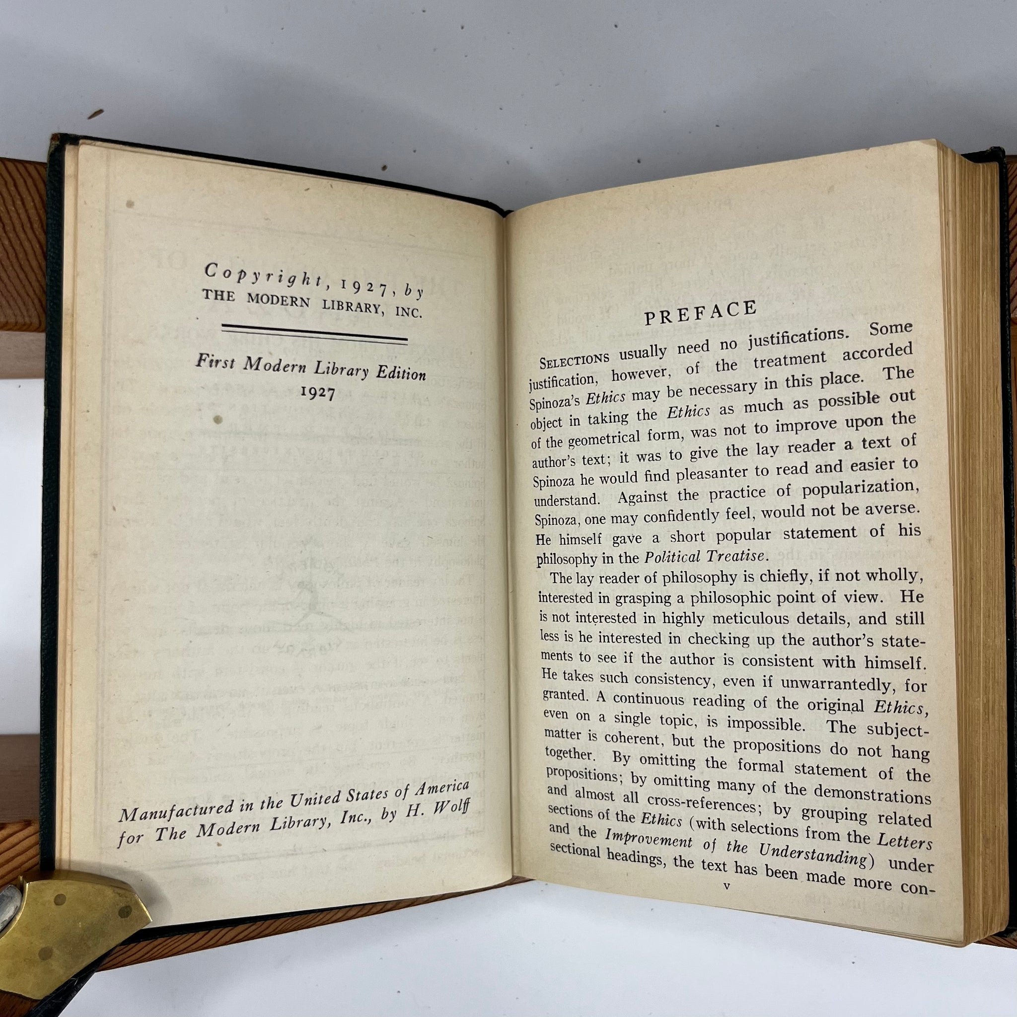 1927 The Philosophy of Spinoza Modern Library 1stED