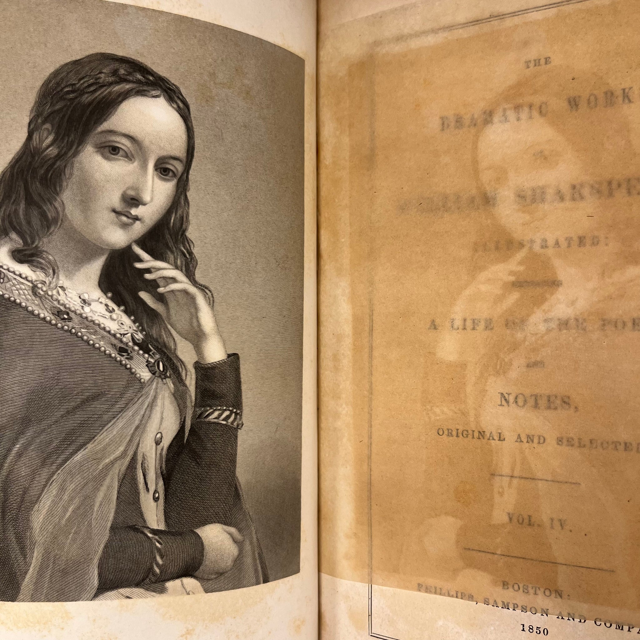 1851 Shakespeare's Collected Works Volume I-VIII Complete Set Boston Phillips and Sampson Company