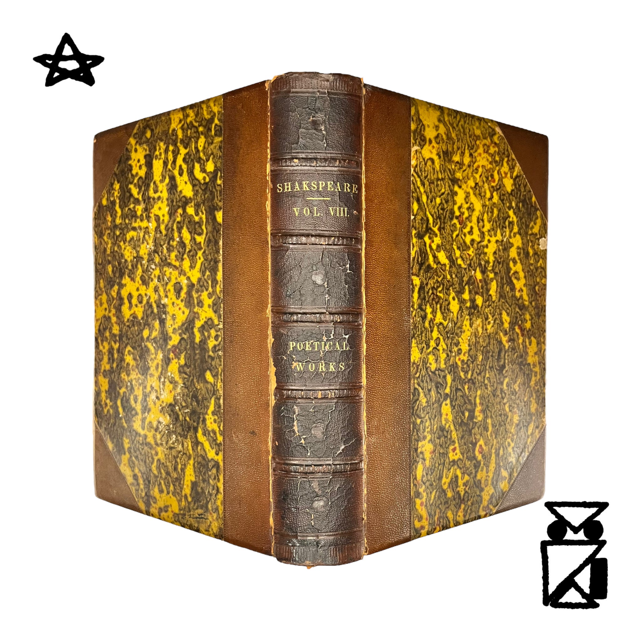 1851 Shakespeare's Collected Works Volume I-VIII Complete Set Boston Phillips and Sampson Company