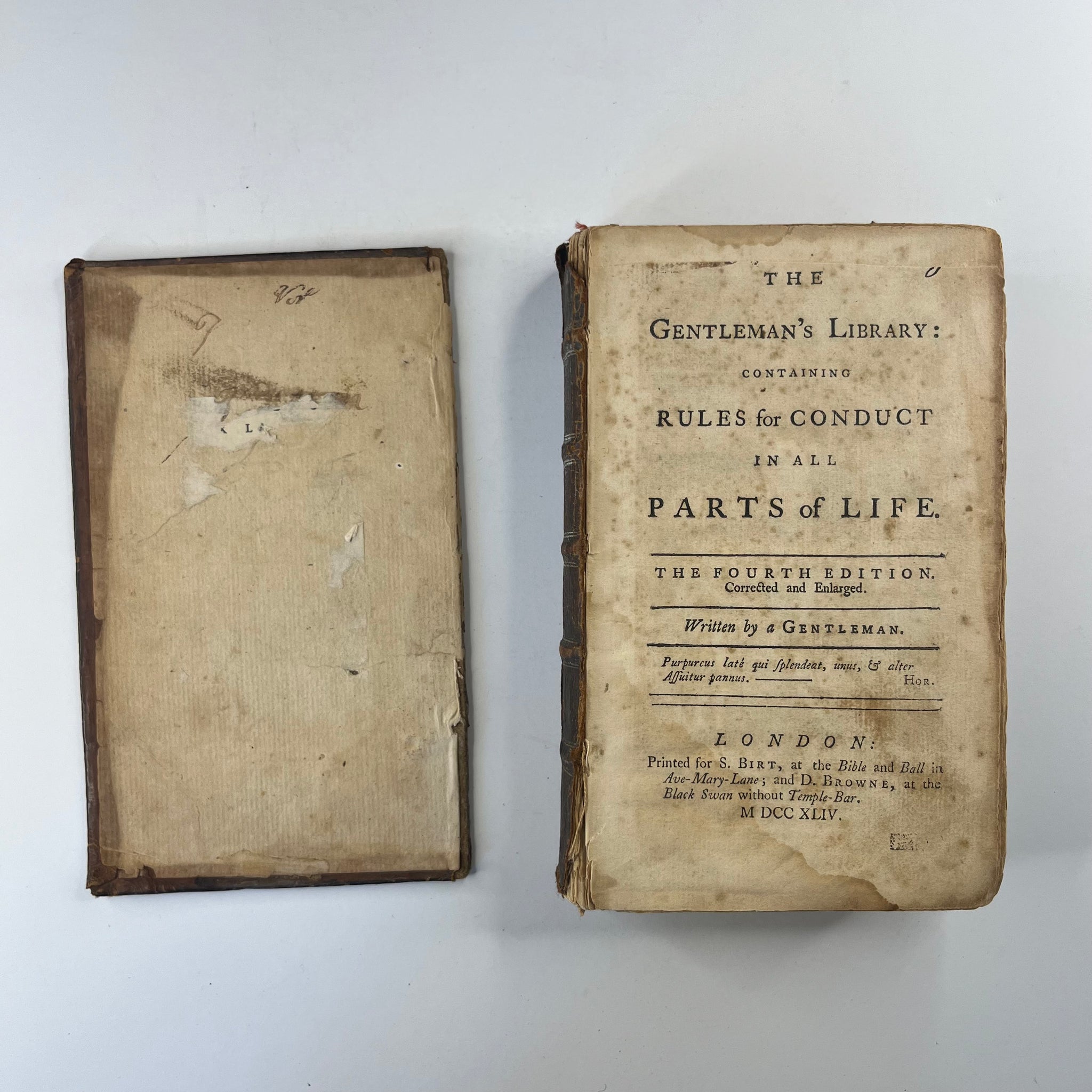 1744 The Gentleman's Library: Containing Rules for Conduct in all Parts of Life by a Gentle Man